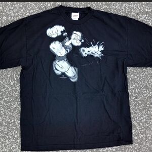 Vintage 2007 Popeye The Sailor Man Graphic T-Shirt XL Philcos Pow Print Black